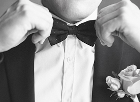 Artistic detail shot of wedding flowers