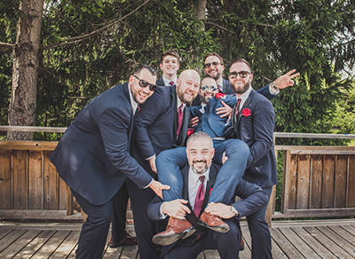 Groom's buddies having fun